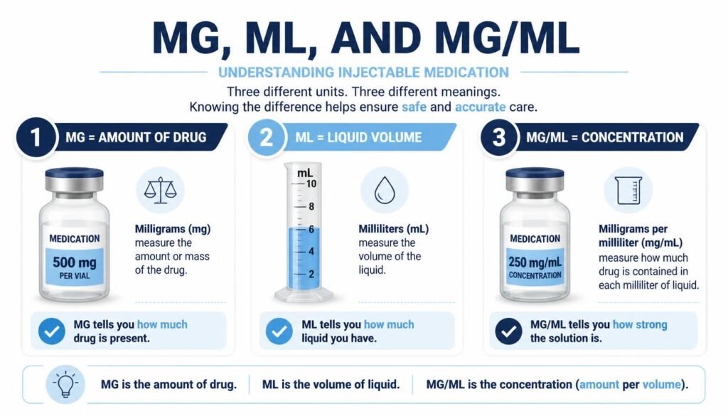 Retatrutide concentration explained using mg mL and mg per mL