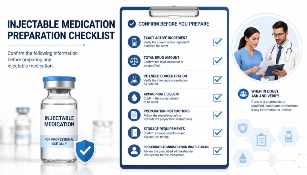 Retatrutide reconstitution safety checklist and medical preparation guidance