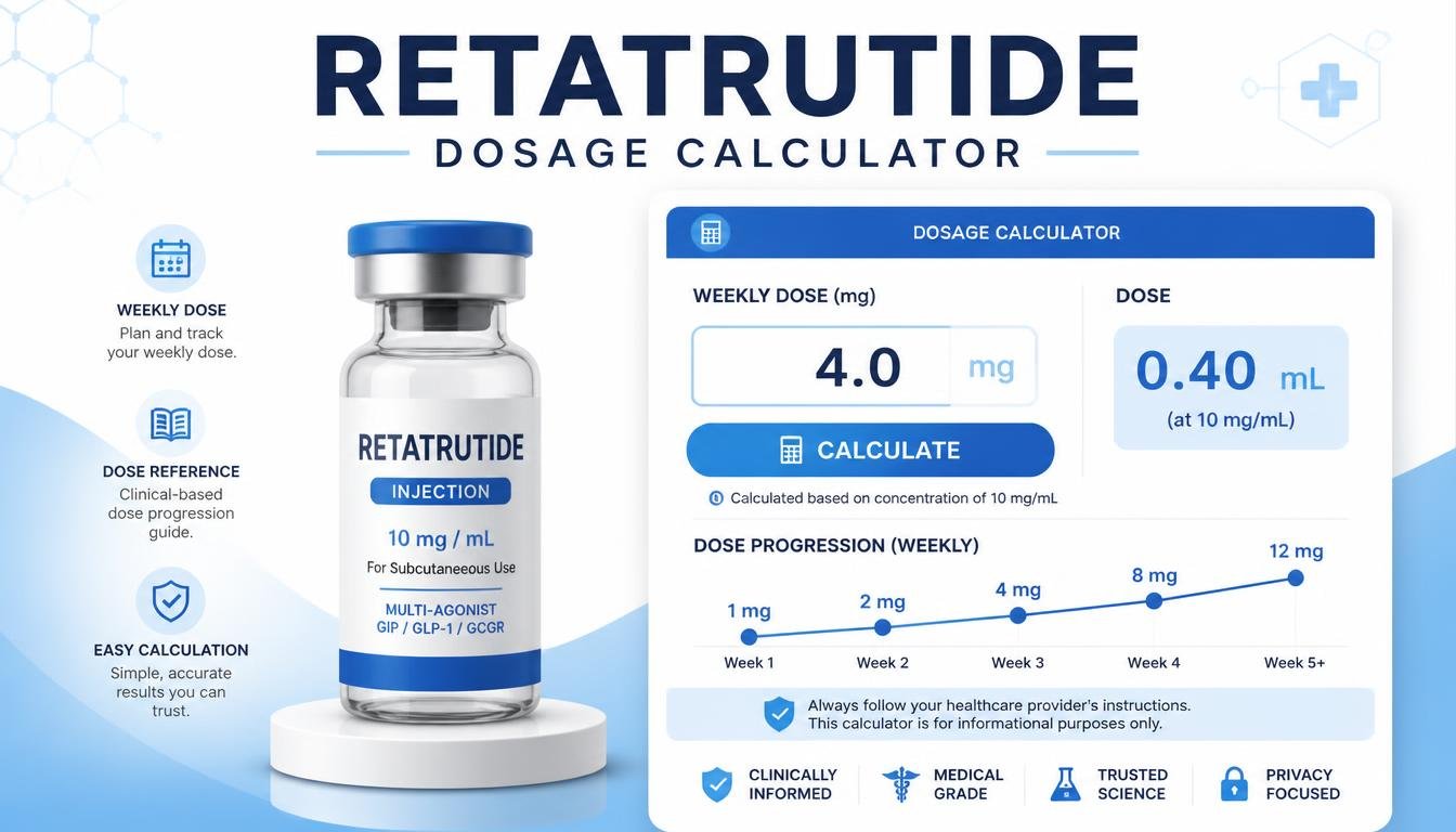 Retatrutide Dosage Calculator – Free & Accurate Dose Calculator
