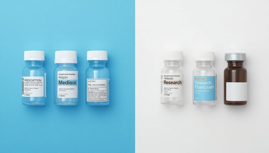 Difference between prescription peptides and unapproved research peptides